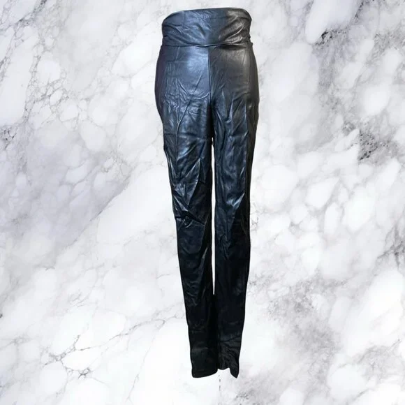 Nookie Viktoria Faux Leather Pants Matte Black